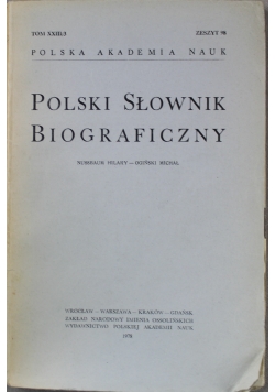 Polski Słownik Biograficzny Zeszyt 98