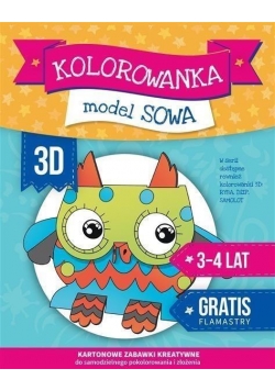 Kolorowanka 3D Model Sowa + flamastry gratis MAC