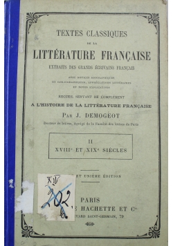 Textes classiques de la litterature francaise II 1902 r.