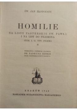Homilie na listy pasterskie św Pawła i na list do Filemona,1949r