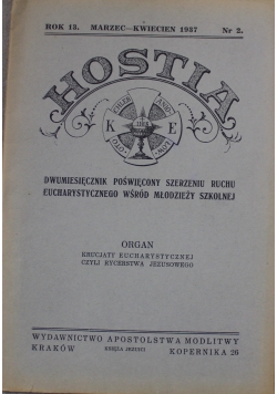 Hostia  Marzec Kwiecień nr 2  1937 r.