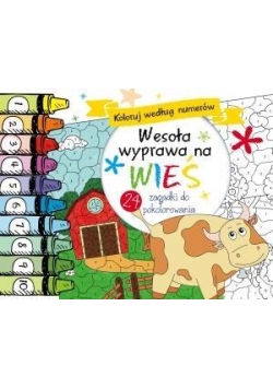 Koloruj według numerów.Wesoła wyprawa na wieś