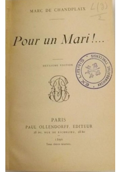 Pour Un Mari!..., 1896 r.