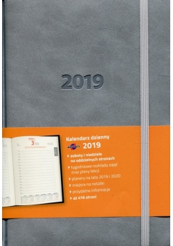Kalendarz 2019 KK-A5DL książkowy A5 dzienny Lux szary