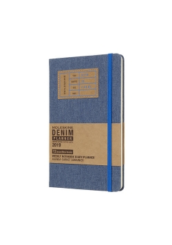 Kalendarz 2019 tygodniowy Moleskine 12M L edycja limitowana DENIM, twarda oprawa, niebieski
