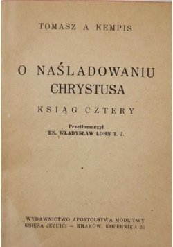 O naśladowaniu Chrystusa, Ksiąg Cztery, 1948 r.