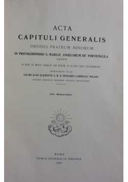 Acta Capituli Generalis