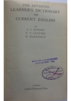 The advanced learner's dictionary of current english