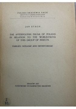 The Apterygotan Fauna of Poland in Relation to the World - Fauna of This Group of Insects