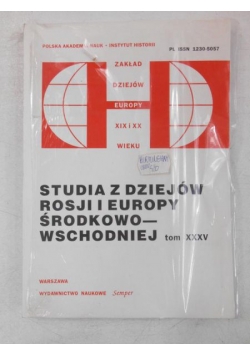 Studia z dziejów Rosji i Europy Środkowo-Wschodniej, Tom XXXV, Nowa
