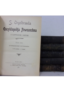 Encyklopedja Powszechna z ilustracjami, zestaw 6 książek,  około 1900 r.