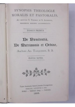 Synopsis Theologiae Moralis et Pastoralis, 1906 r.