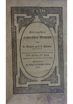 Gottingisches Historisches Magazin, 1788r.