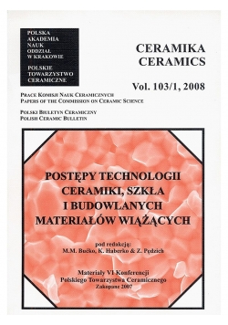 Postępy technologii ceramiki, szkła i budowlanych materiałów wiążących