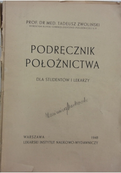 Podręcznik położnictwa, 1948 r.