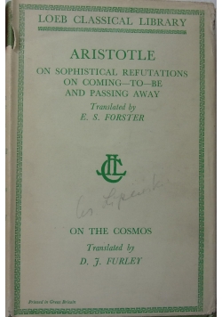 Aristotle on sophistical refutations on coming to be and passing away