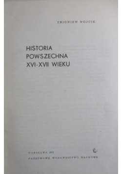 Historia powszechna XVI-XVII w.
