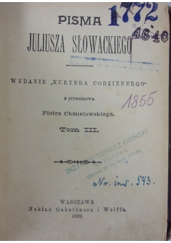 Pisma Juliusza Słowackiego, Tom V, ok. 1922r.