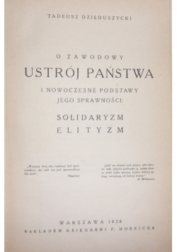 O zawodowy Ustrój Państwa ,1928r.