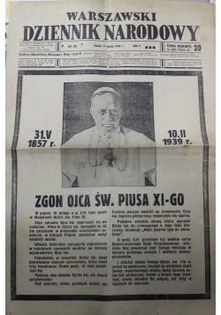 Warszawski dziennik narodowy nr 42 1939 r.