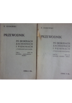 Przewodnik po Beskidach zachodnich i Pieninach. Zestaw 2 książek, 1930 r.
