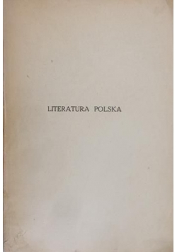 Literatura polska 1795-1905, 1923r.