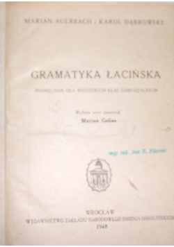 Gramatyka łacińska, 1948r.