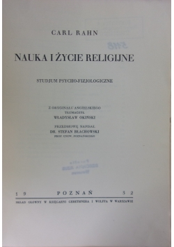 Nauka i życie religijne, 1932 r.