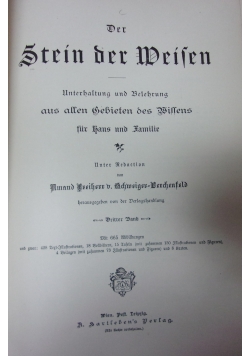 Der Stein der Weisen, Band 3, 1890r.