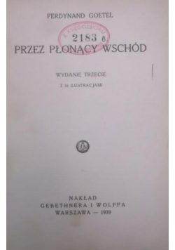 Przez płonący wschód , 1926 r.