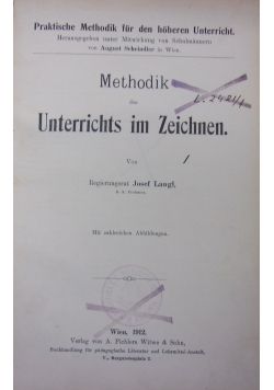 Methhodik des Unterrichts im Zeichnen, 1912 r.