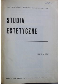 Studia Estetyczne Tom IX