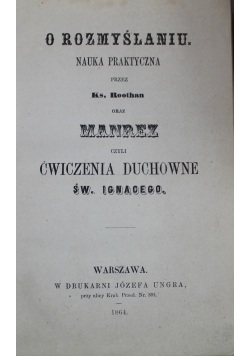 O Rozmyślaniu Nauka Praktyczna 1864 r.