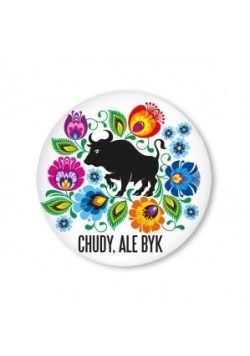 Przypinka mała - chudy, ale byk 37 mm FOLKSTAR