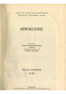 Oświecenie hasła osobowe I - O