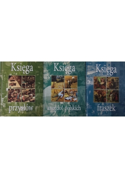 Księga fraszek/przysłów/anegdot polskich, zestaw 3 książek