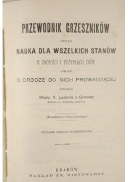 Przewodnik grzeszników, 1894 r.