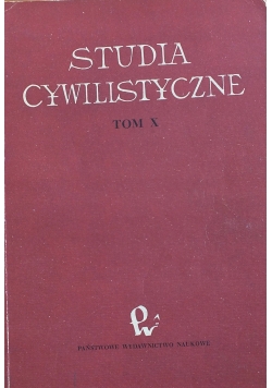 Studia cywilistyczne tom X