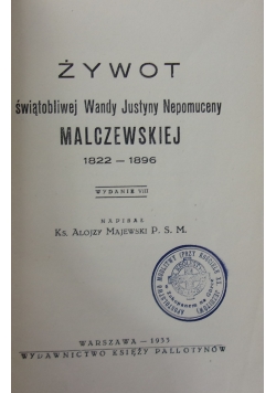 Żywot świętobliwej Wandy Justyny Nepomuceny ,1933 r.