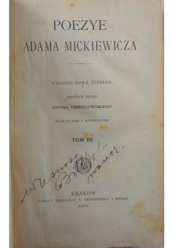Poezye Adama Mickiewicza, tom III, 1910 r.