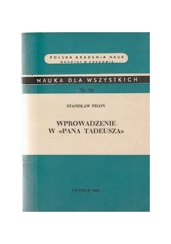 Wprowadzenie w "Pana Tadeusza"