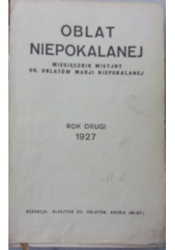 Oblat Niepokalanej, 12 Numerów, 1927 r.