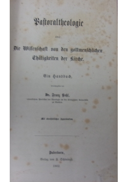Pastoraltheologie, 1862r.