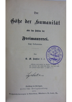 Der Eoke der Humanitat, 1875r.