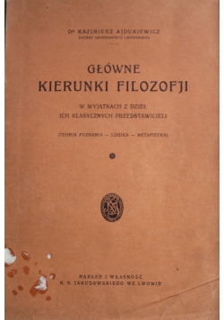 Główne Kierunki Filozofji 1923 r