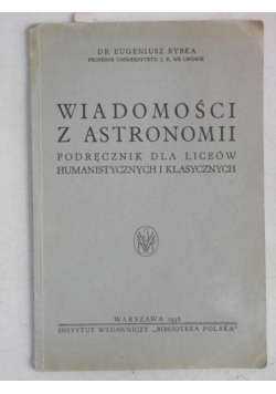Wiadomości z astronomii, 1938 r