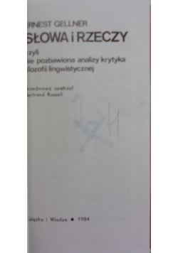 Słowa i rzeczy