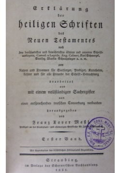 Frtlarung der heiligen Schristen,1831r.