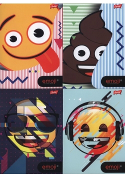 Zeszyt A5 Emoji w kratkę 32 kartki 10 sztuk mix