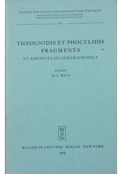 Theognidis et phocylidis fragmenta